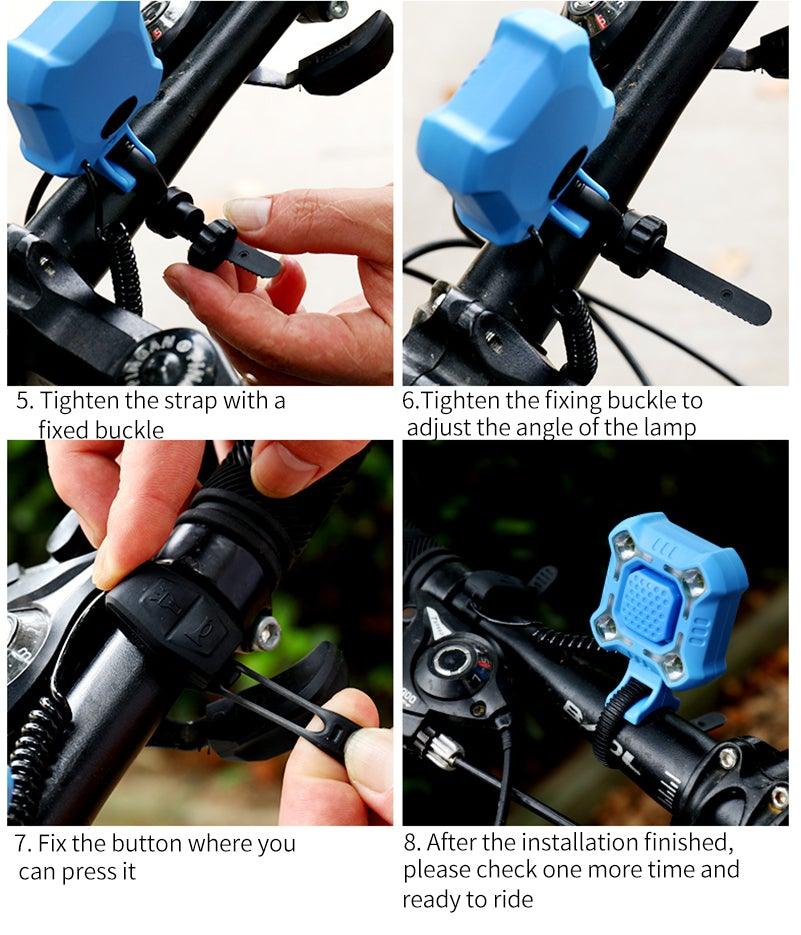 4 Lamp Cycling Light with Electric Horn & Alarm - Waterproof LED