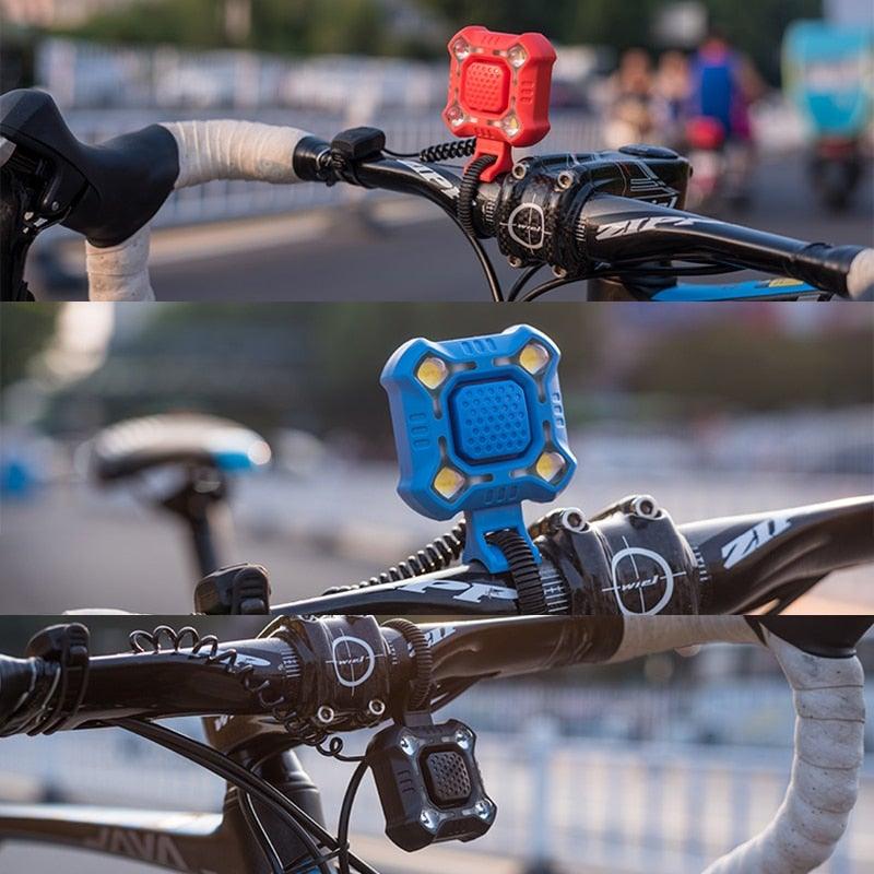 4 Lamp Cycling Light with Electric Horn & Alarm - Waterproof LED