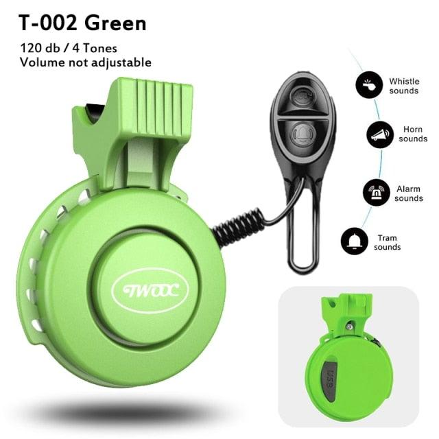 Electric Bike Horn for Kids - USB Rechargeable 120dB Loud Speaker