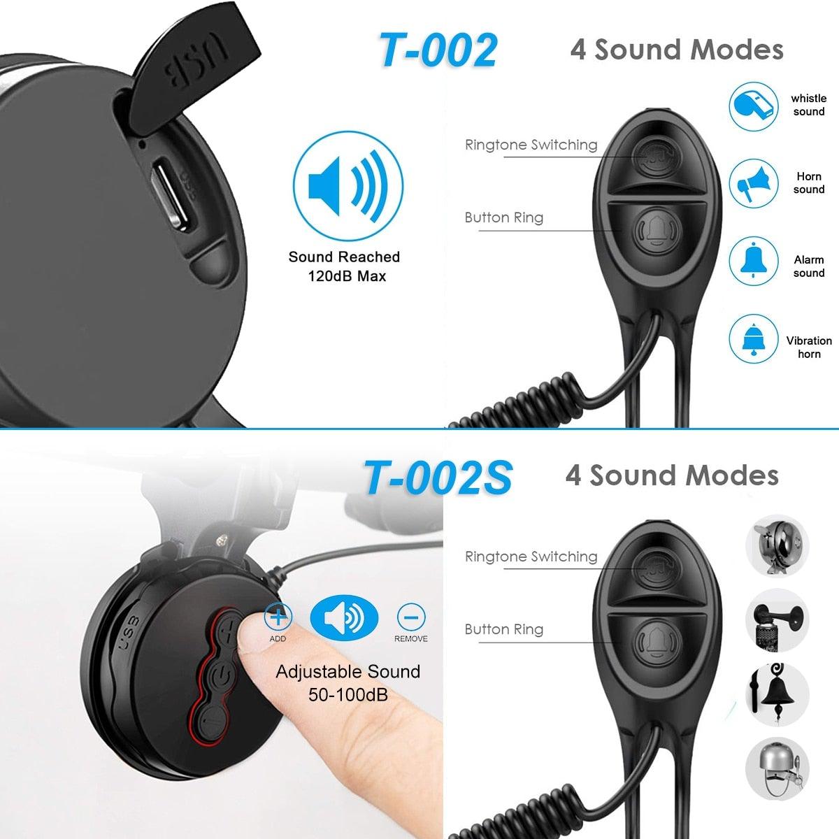 Electric Bike Horn for Kids - USB Rechargeable 120dB Loud Speaker