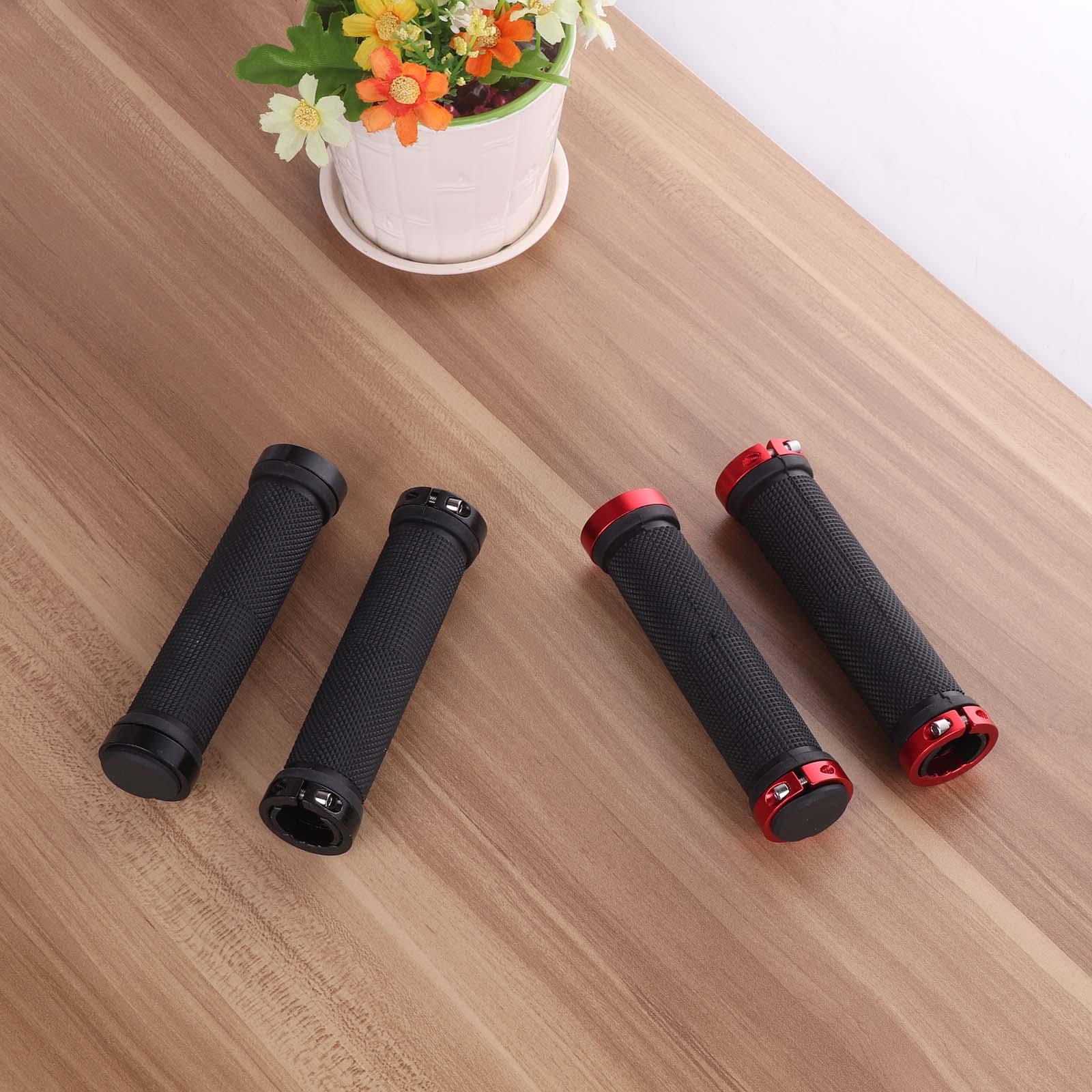 Anti-Slip Rubber Mountain Bike Handlebar Grips with Aluminum Lock