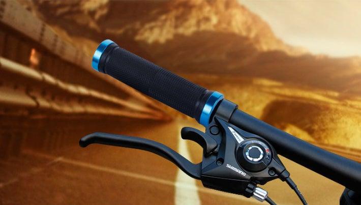 Anti-Slip Rubber Mountain Bike Handlebar Grips with Aluminum Lock