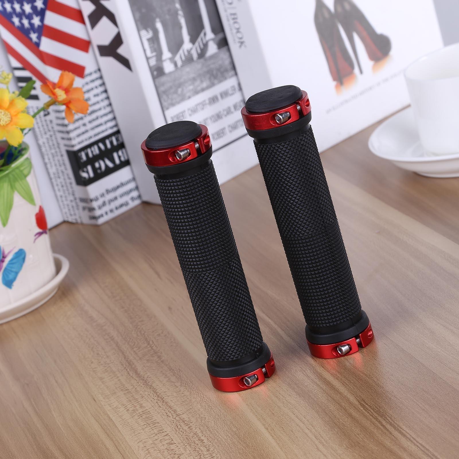 Anti-Slip Rubber Mountain Bike Handlebar Grips with Aluminum Lock