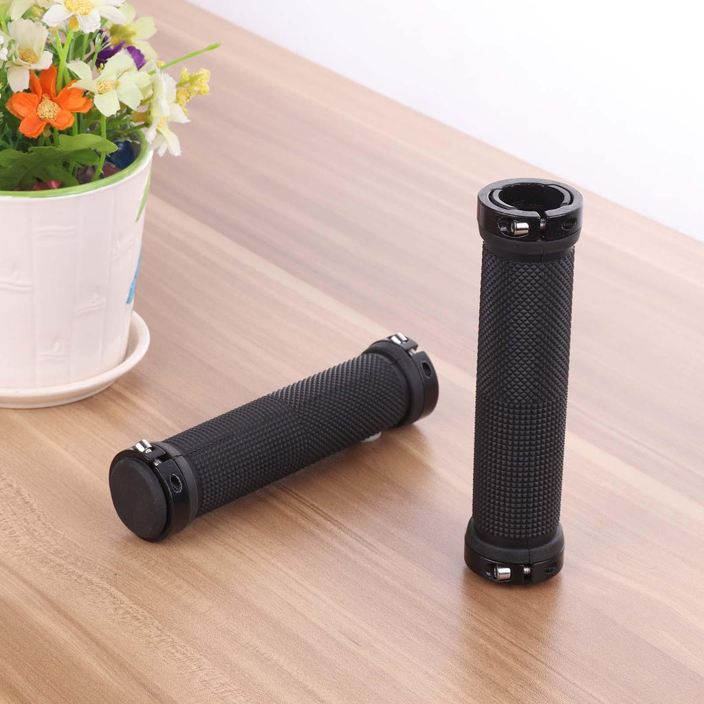 Anti-Slip Rubber Mountain Bike Handlebar Grips with Aluminum Lock