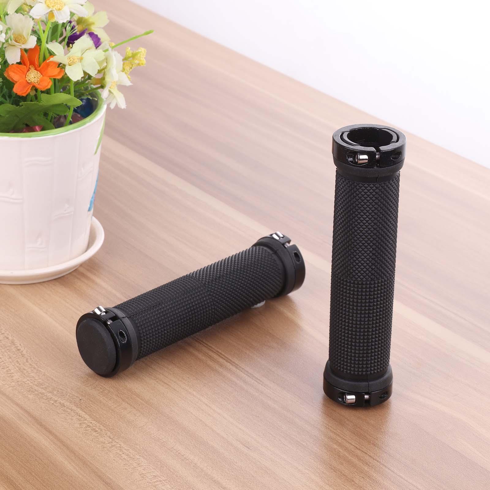 Anti-Slip Rubber Mountain Bike Handlebar Grips with Aluminum Lock