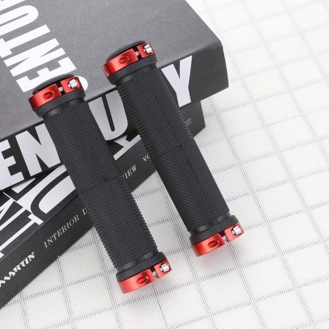 Anti-Slip Rubber Mountain Bike Handlebar Grips with Aluminum Lock