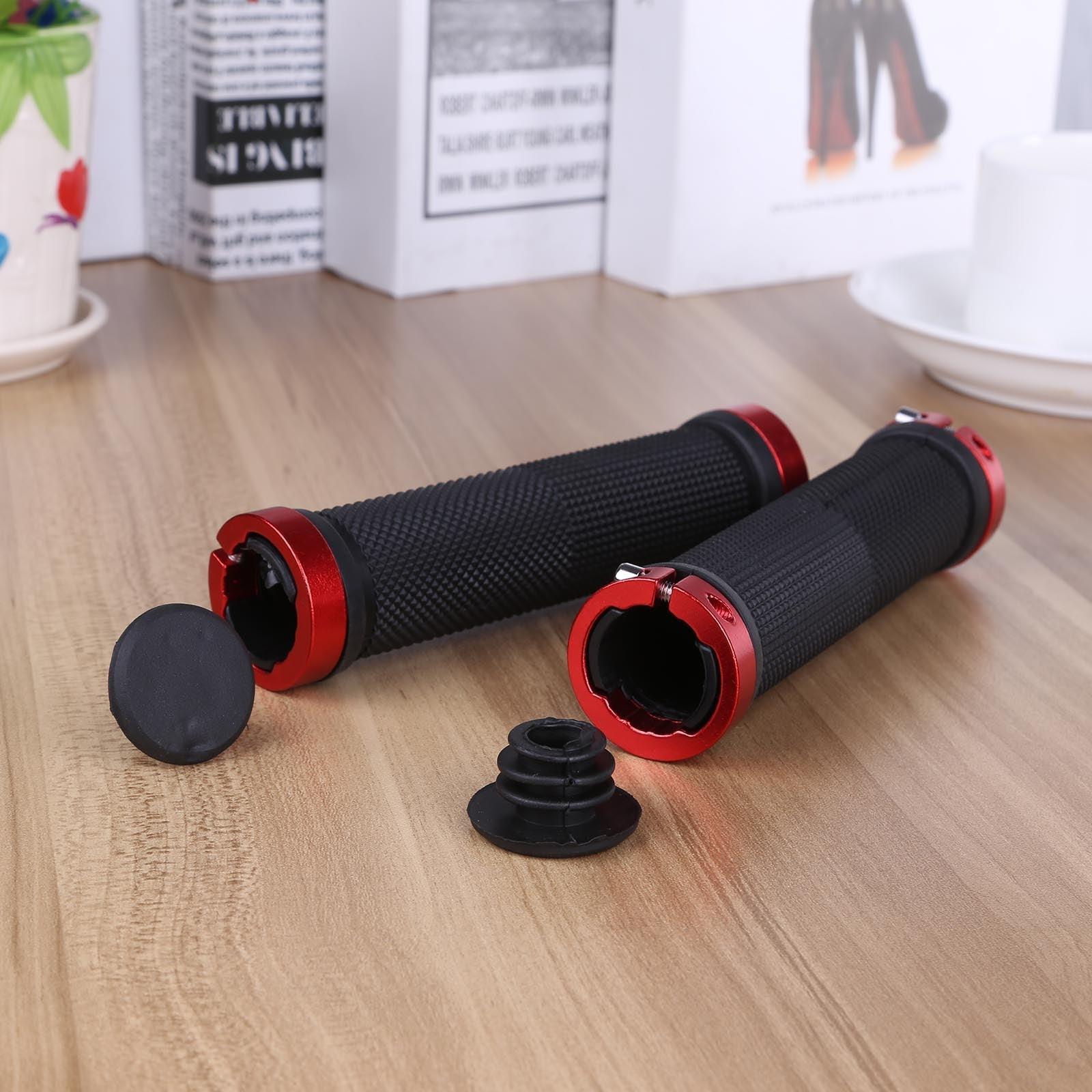 Anti-Slip Rubber Mountain Bike Handlebar Grips with Aluminum Lock