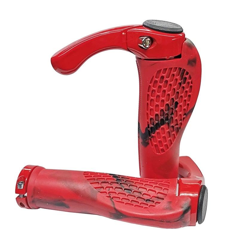 Ergonomic bike grips with shock-absorbing texture and aluminum alloy locking rings
