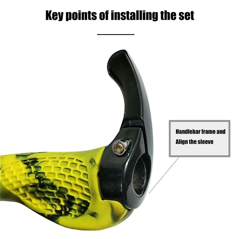 Ergonomic Shock-Absorbing Bike Grips with Aluminum Alloy Rings