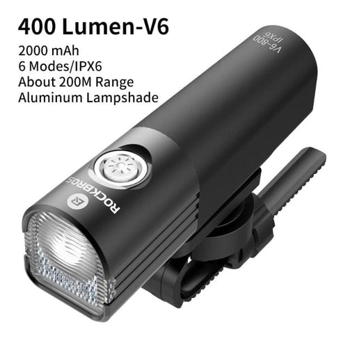 Matte black 1000LM rechargeable LED bicycle headlight with aluminum alloy body