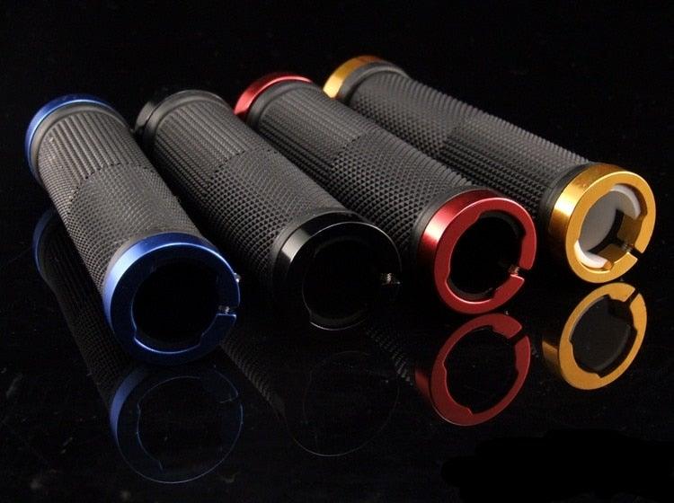 Geometric Non-Slip Silica Gel Bike Grips with Aluminum Lock