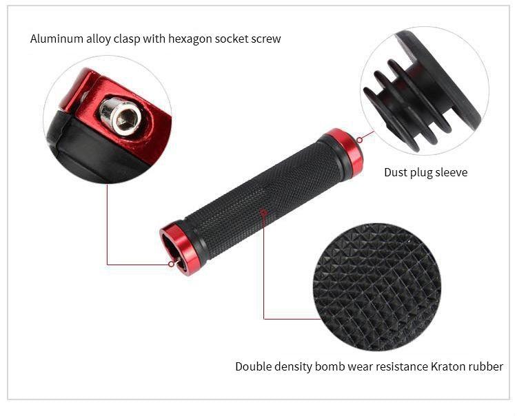 Geometric Non-Slip Silica Gel Bike Grips with Aluminum Lock