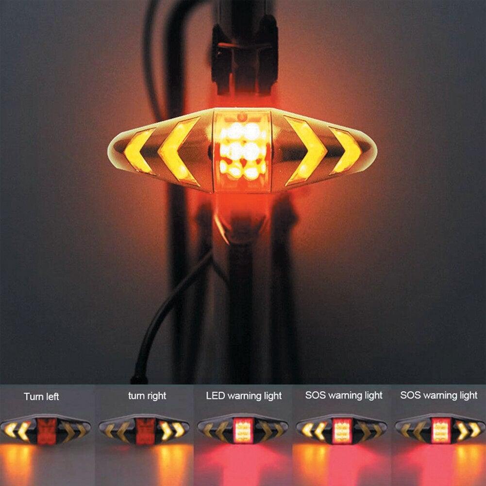 Wireless remote control bicycle turn signal LED tail light