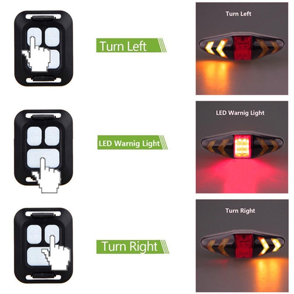 Wireless Remote Control Bike Turn Signal LED Tail Light Set