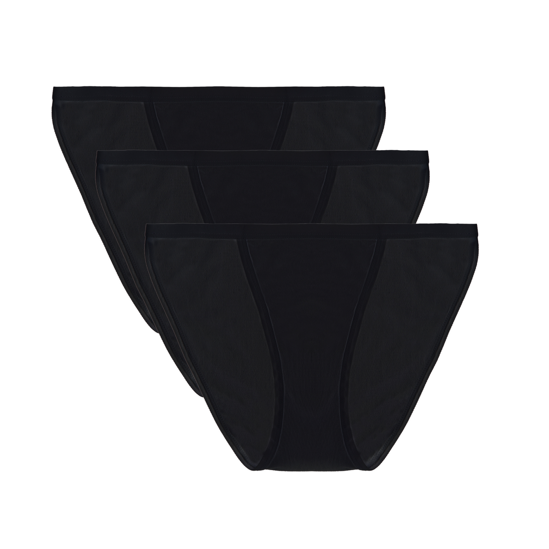 Women's Bamboo Cotton Bikini Underwear Black 3-Pack