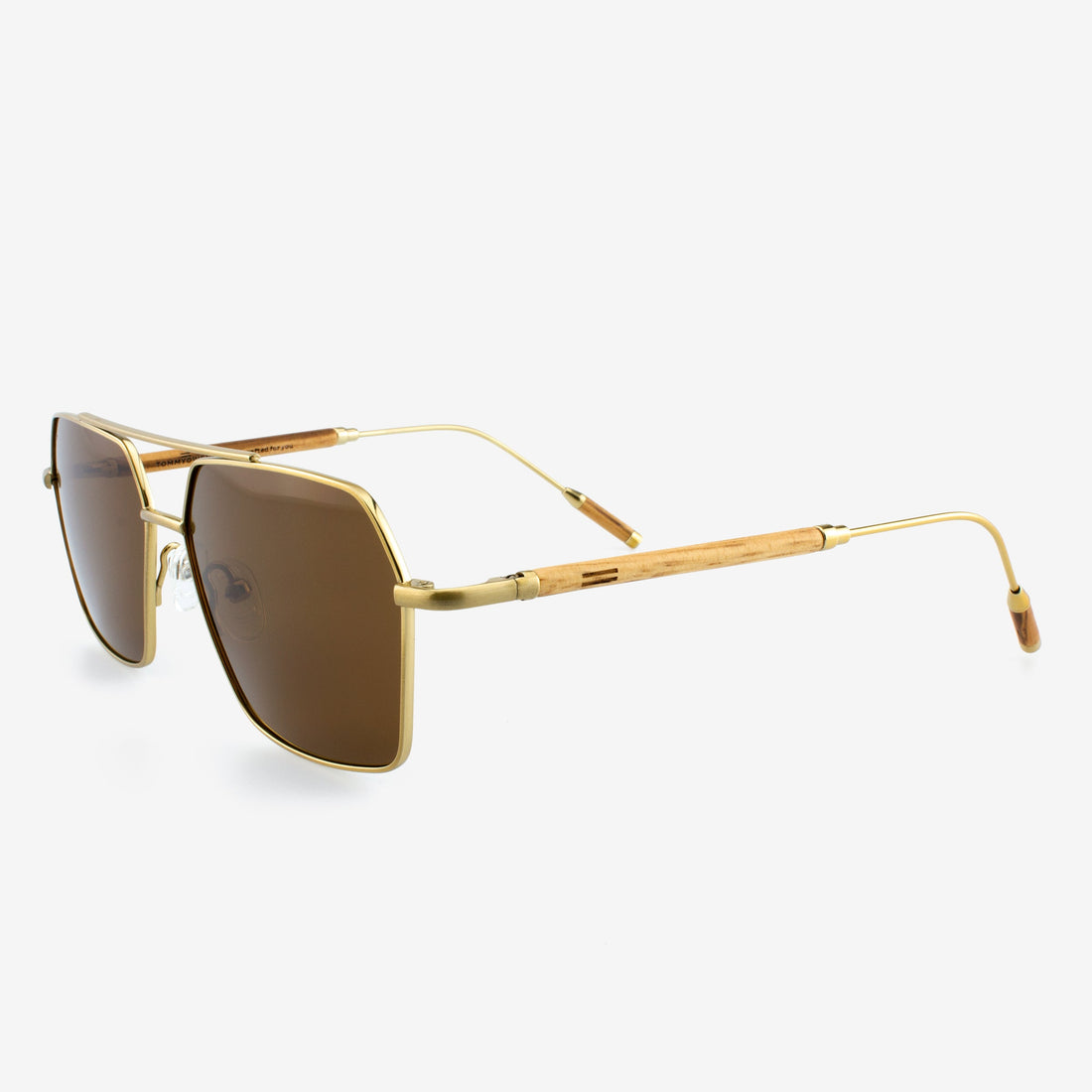 Bimini Metal & Wood Aviator Sunglasses - Minimalist Gold Frames
