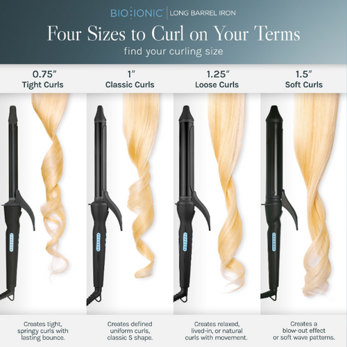 1-Inch Long Barrel Curling Styler for Faster Curls and Waves