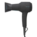 Professional compact hair dryer in matte black with ergonomic soft-touch handle
