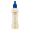 BioSilk Hydrating Therapy Pure Moisture Leave-In Spray bottle in beige and blue.