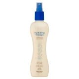 BioSilk Hydrating Therapy Pure Moisture Leave-In Spray bottle in beige and blue.