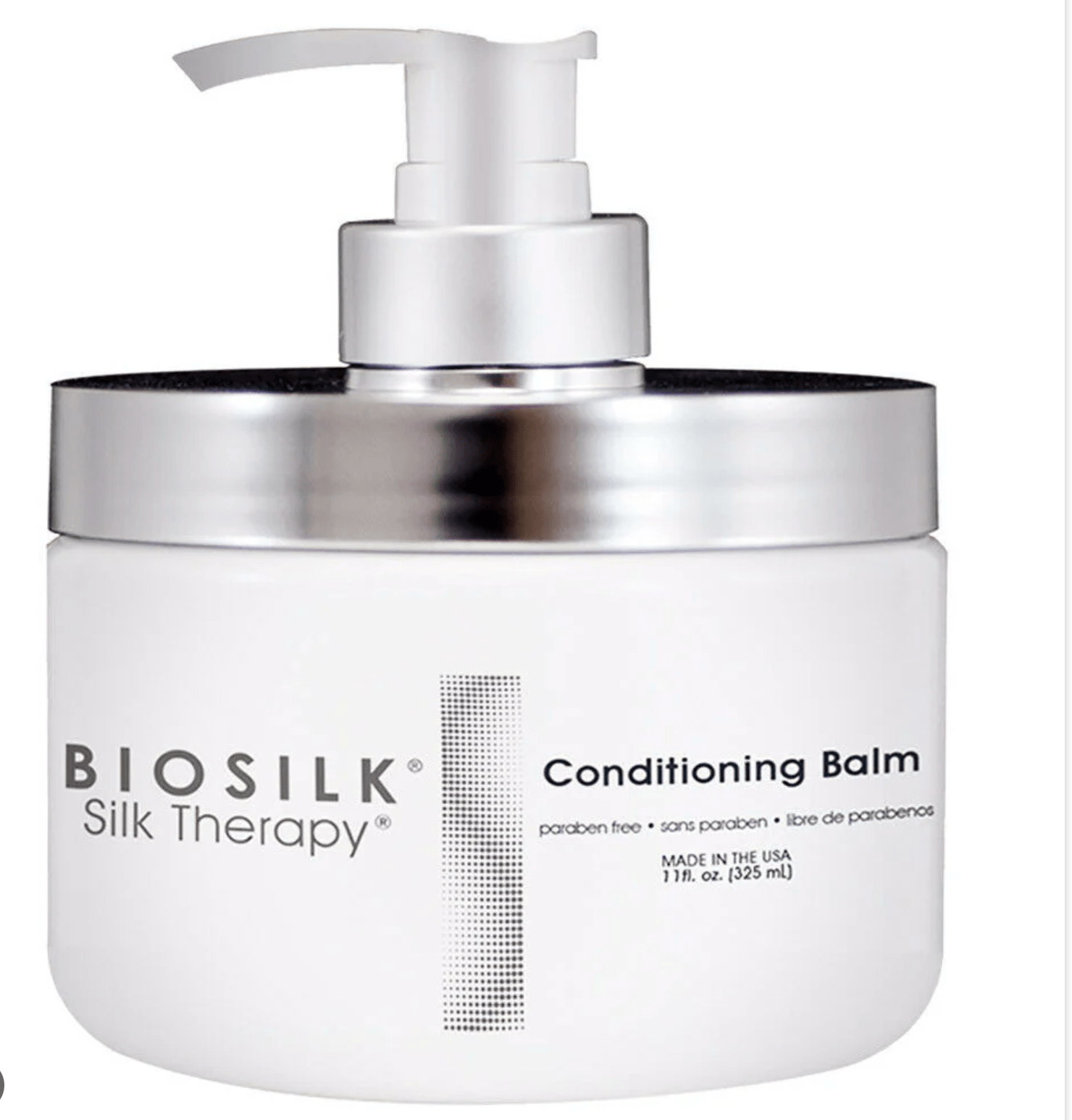 11 oz bottle of BioSilk Silk Therapy Conditioning Balm for deep hair hydration