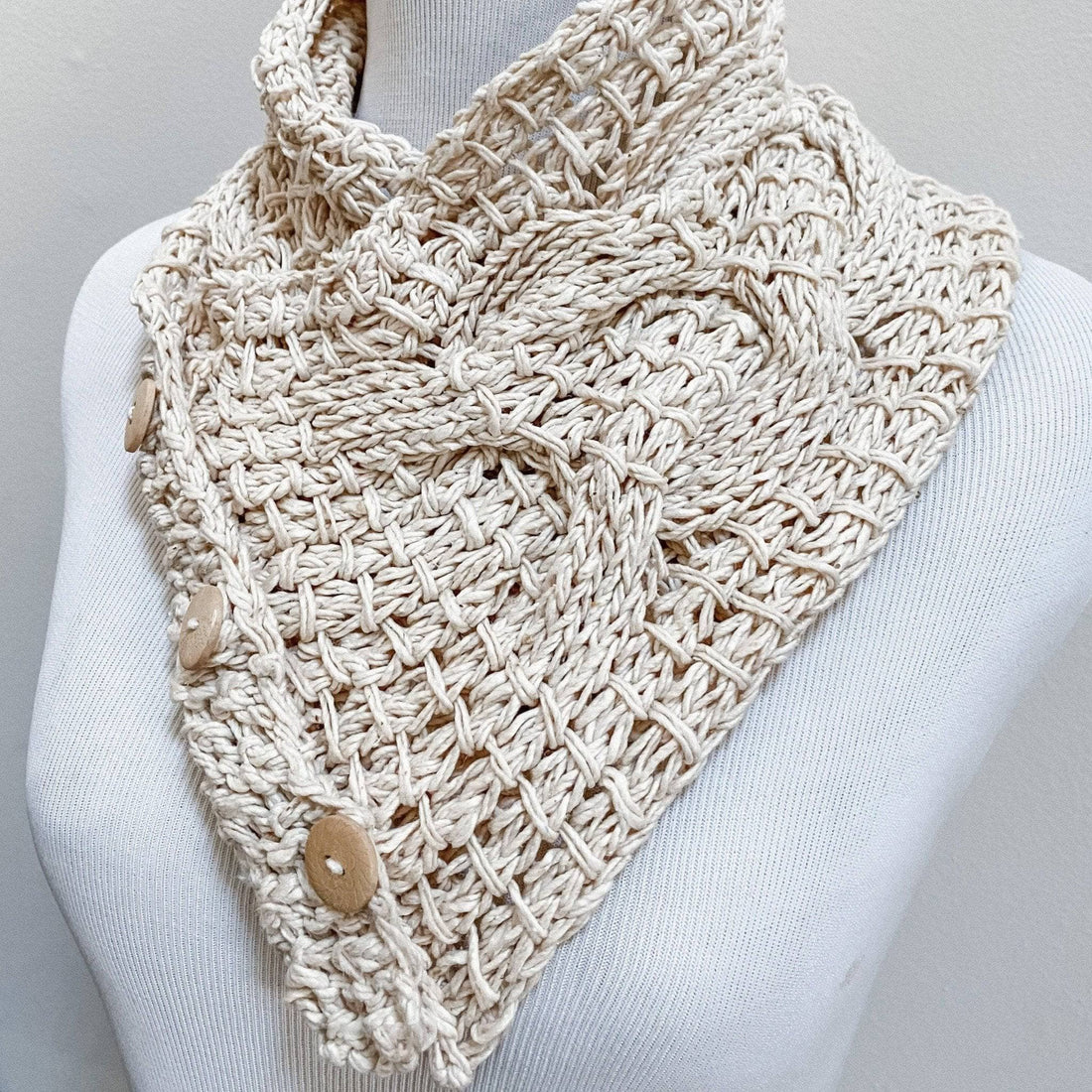 Birch Tree Cowl Knitting Pattern - Cozy Cream Wrap Cowl