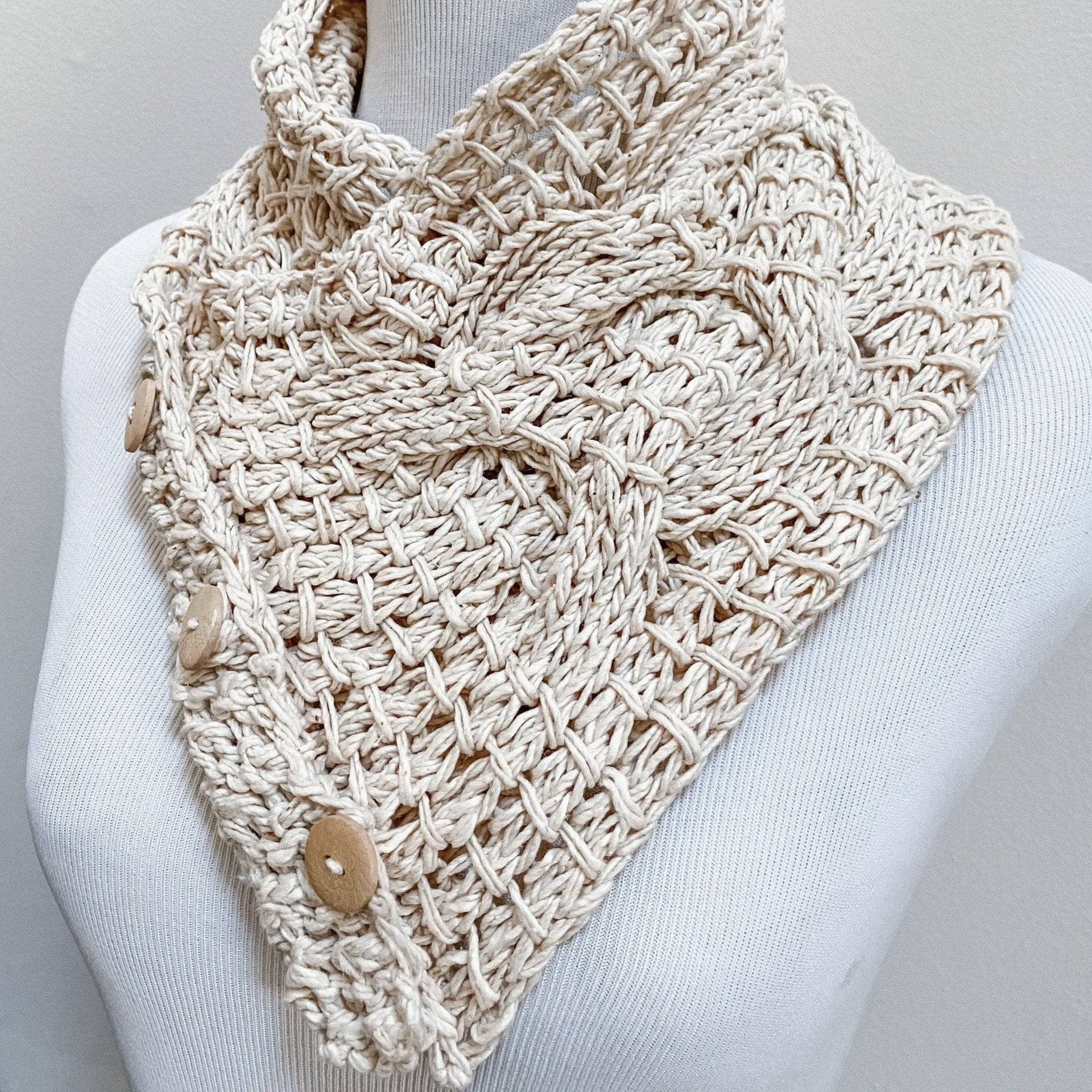 Birch Tree Cowl Knitting Pattern - Cozy Cream Wrap Cowl