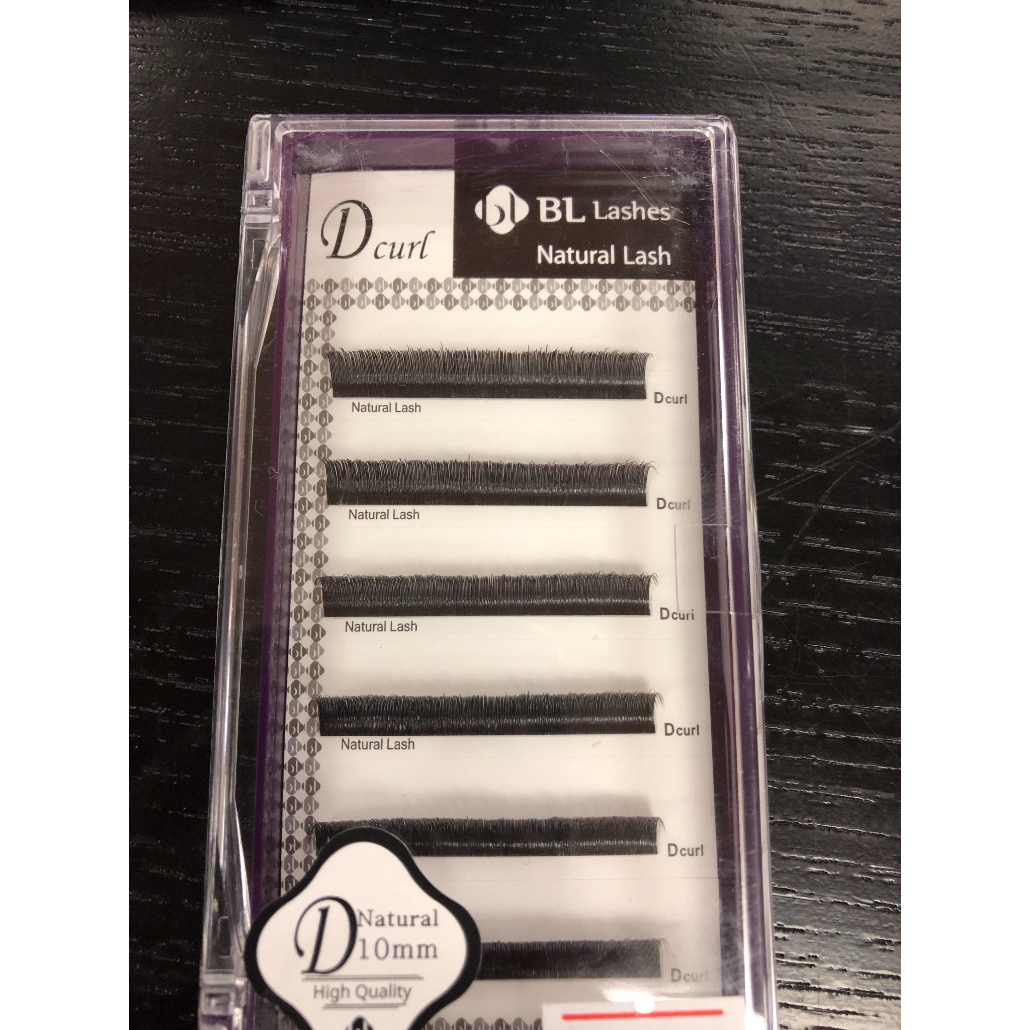 Close-up of premium D Curl eyelashes with a natural, uplifted design