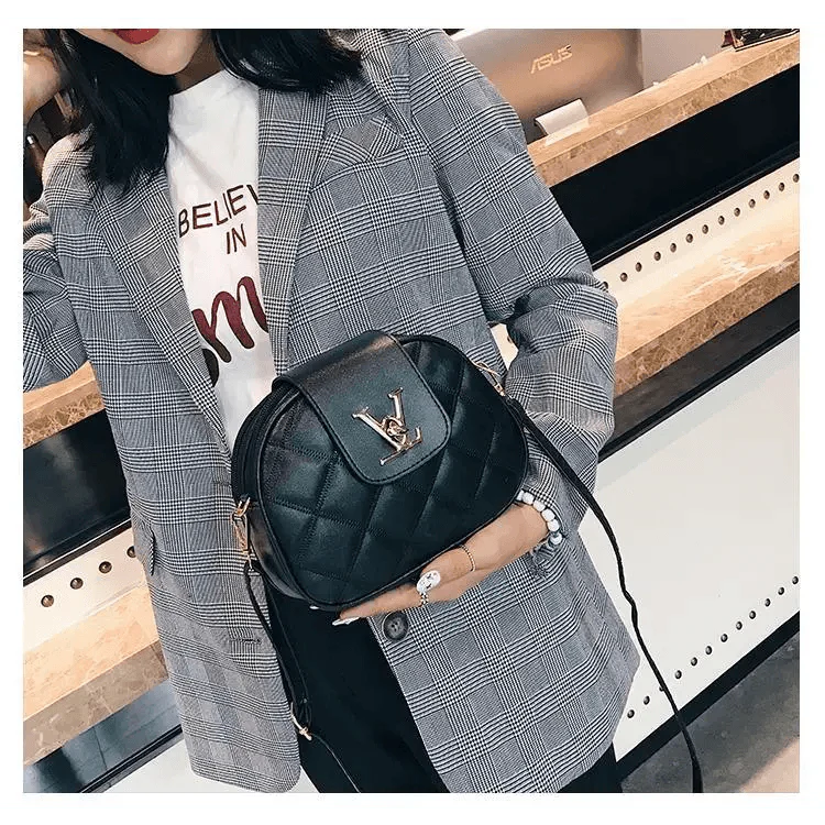 Black Designer Style Shoulder Crossbody Bag with Lock Closure
