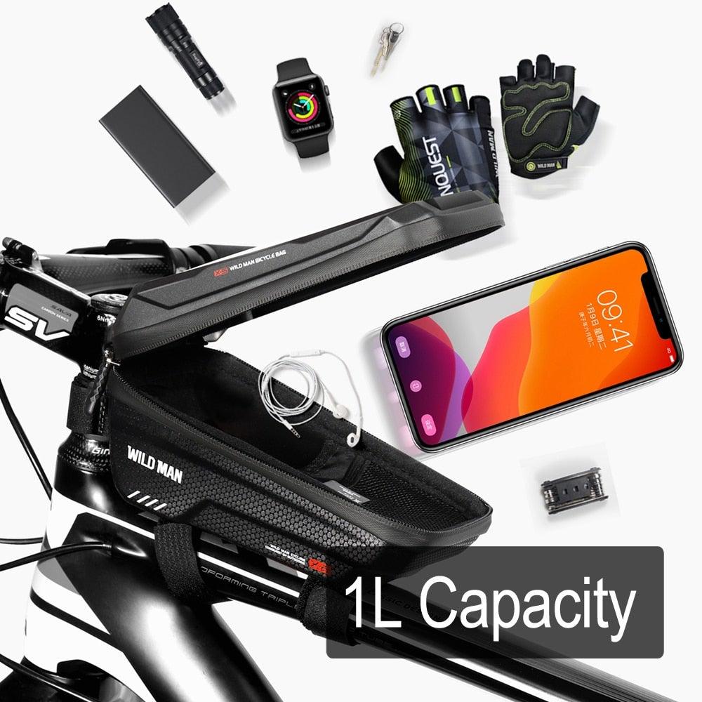 Waterproof Bike Phone Bag Top Tube Cycling Mount for Phones 6.6in