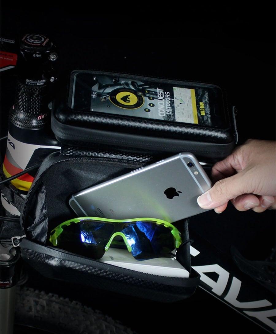 Waterproof Bike Phone Bag Top Tube Cycling Mount for Phones 6.6in