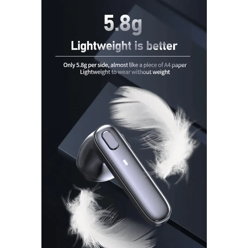 Black Wireless Bluetooth 5.2 Bass Earbuds with Touch Control