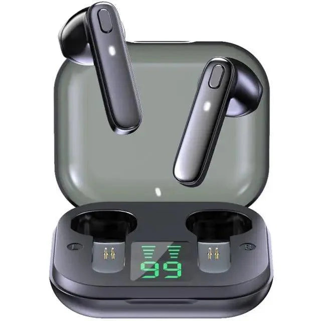 Black Wireless Bluetooth 5.2 Bass Earbuds with Touch Control