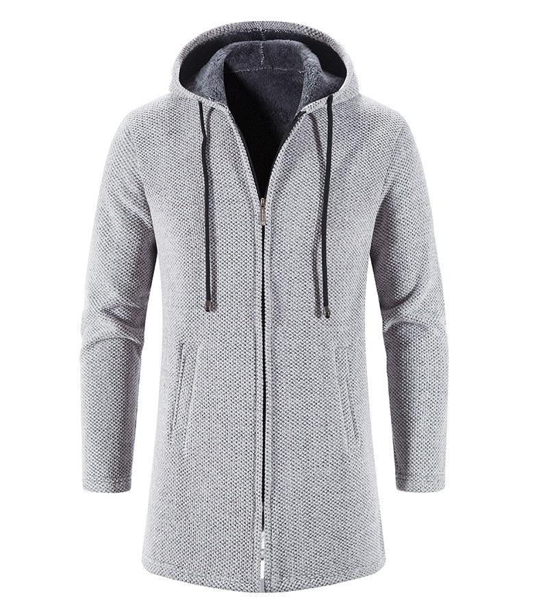Black Men's Hooded Winter Windbreaker Heavyweight Autumn Jacket