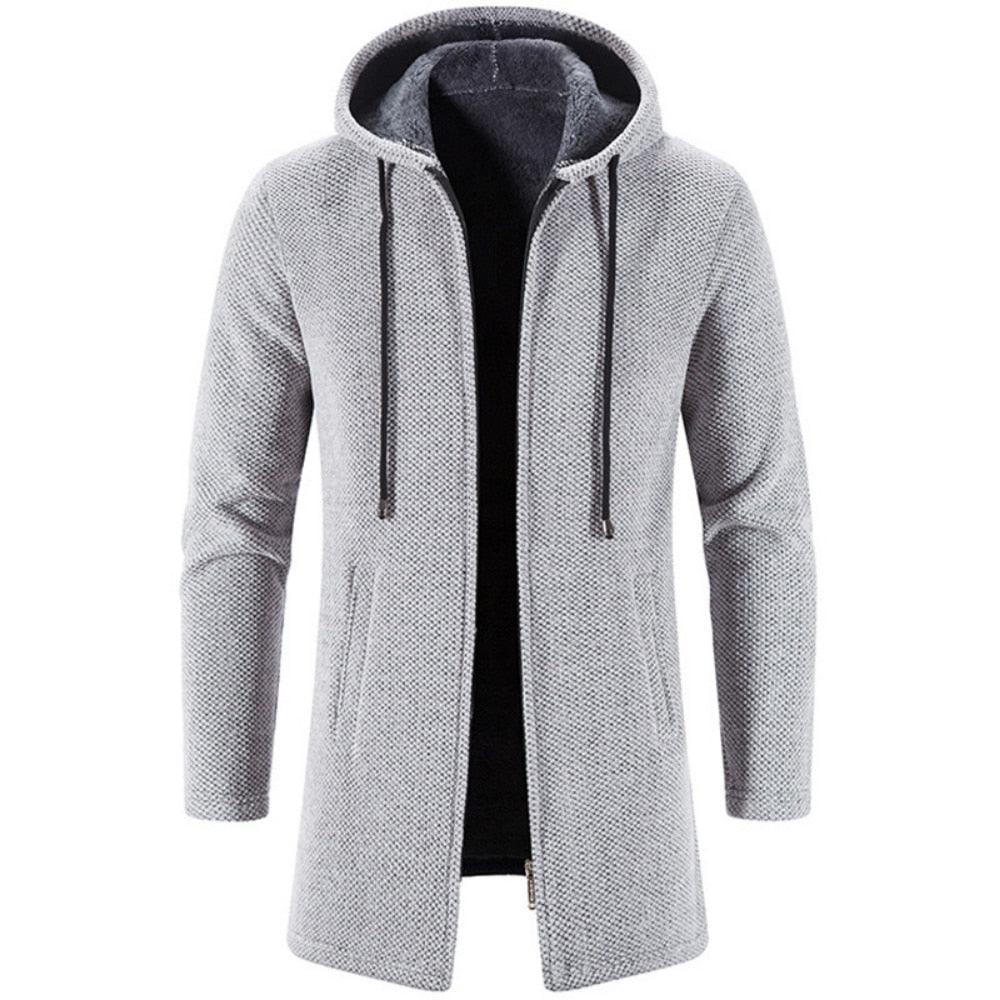 Black Men's Hooded Winter Windbreaker Heavyweight Autumn Jacket