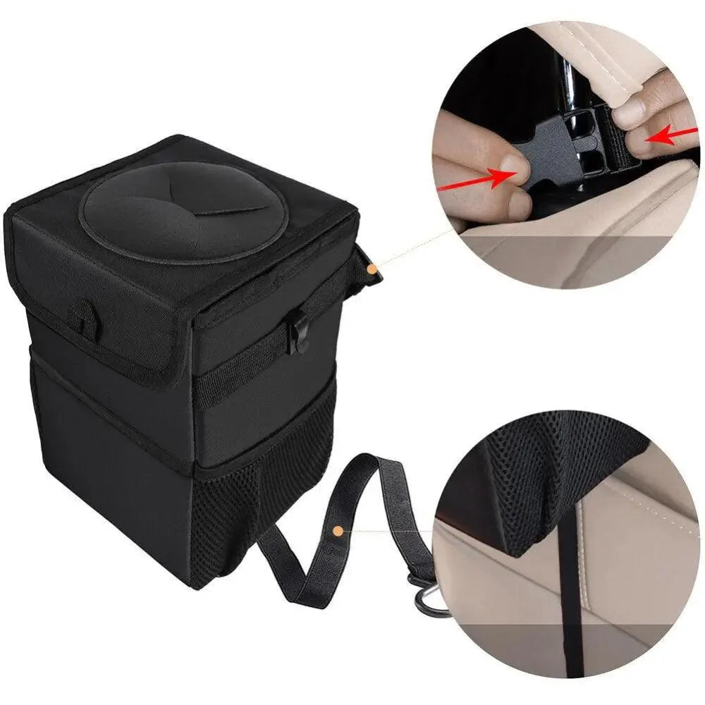 Waterproof Car Trash Can Hanging Seat Back Storage Organizer Bag