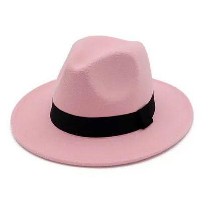 Classic Black Wide Brim Fedora Hat Unisex Retro Winter Felt Hat