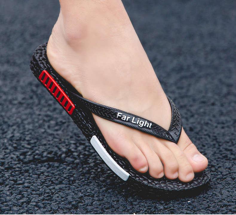 Men's Black Breathable Air Mesh Flip Flops Non-Slip Pool Sandals
