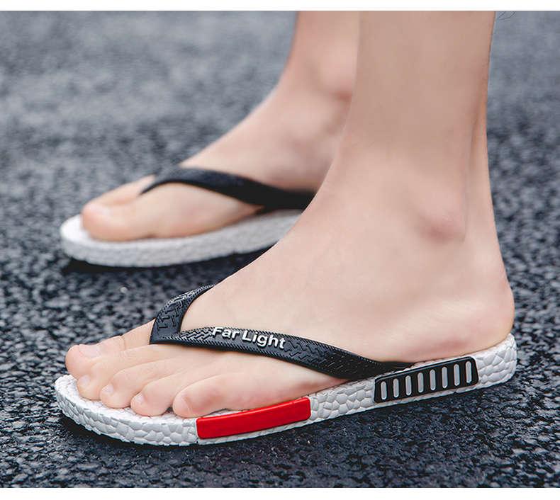 Men's Black Breathable Air Mesh Flip Flops Non-Slip Pool Sandals