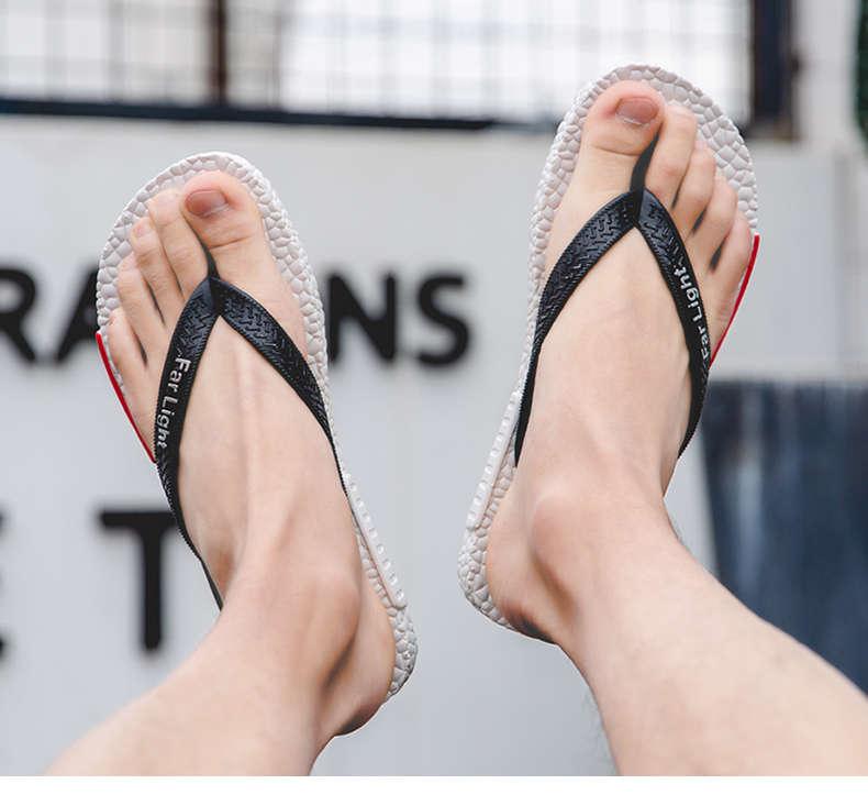 Men's Black Breathable Air Mesh Flip Flops Non-Slip Pool Sandals