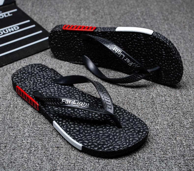 Men's Black Breathable Air Mesh Flip Flops Non-Slip Pool Sandals