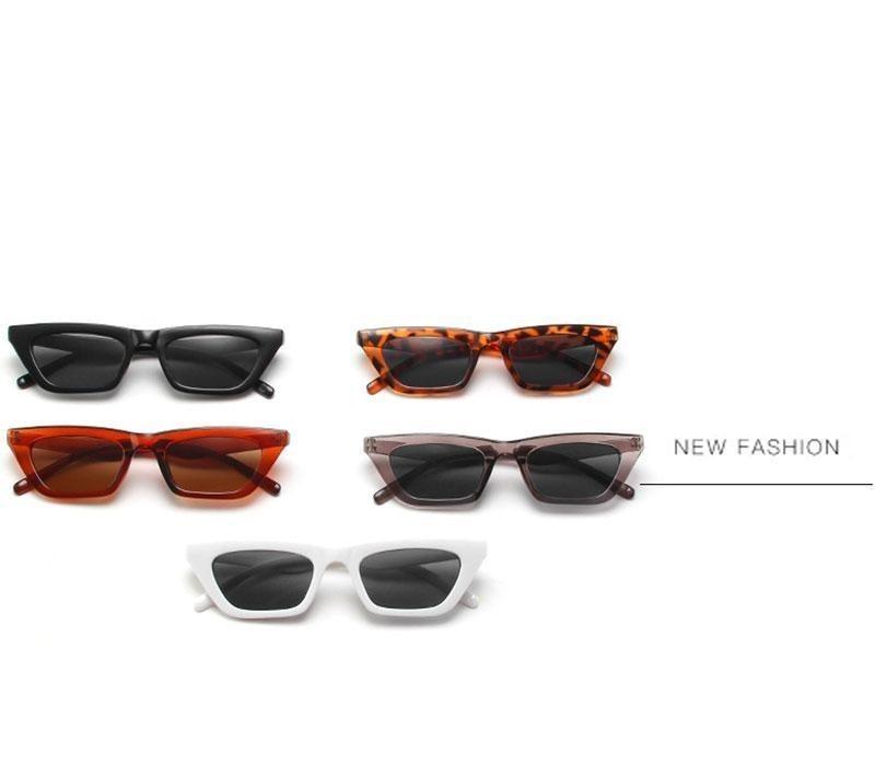 Retro Slim Cat Eye Sunglasses for Women, Vintage Black Frames