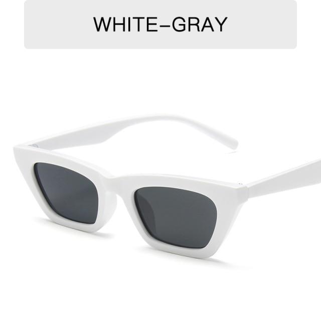 Retro Slim Cat Eye Sunglasses for Women, Vintage Black Frames