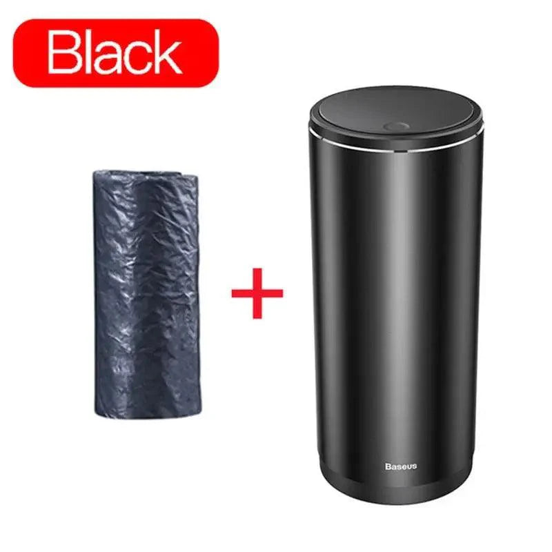 Compact Black Car Trash Bin – Durable Plastic Vehicle Organizer