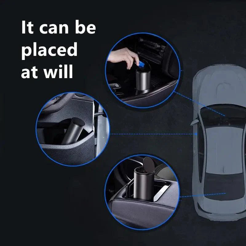 Compact Black Car Trash Bin – Durable Plastic Vehicle Organizer