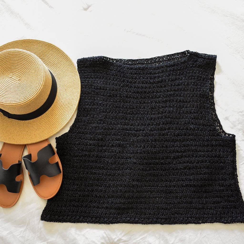 Black to the Basics Crochet Tank Top Pattern for Summer DIY