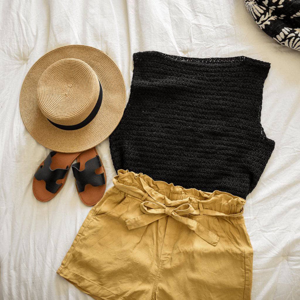 Black to the Basics Crochet Tank Top Pattern for Summer DIY