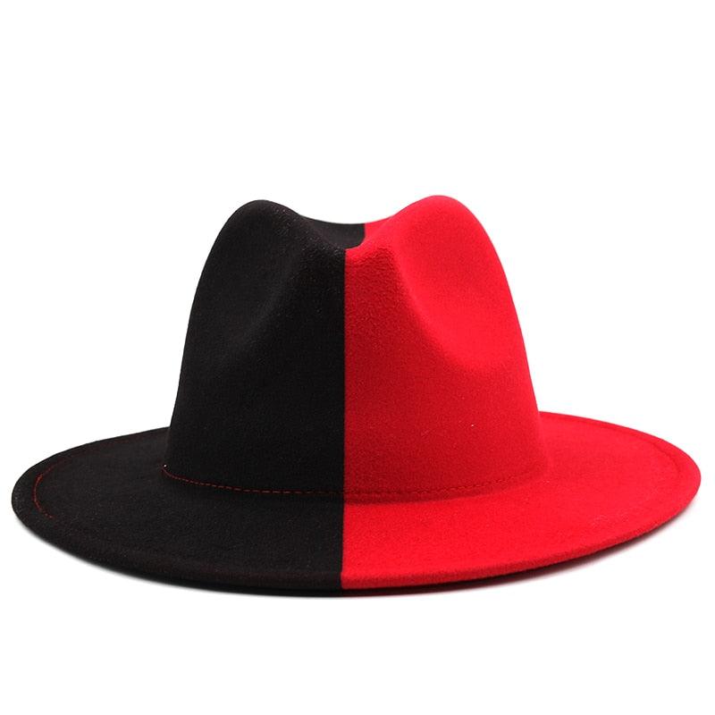Two-Tone Modern Unisex Fedora Hat with Adjustable Fit