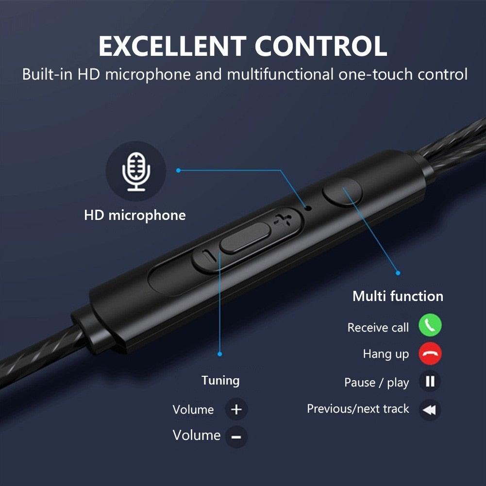 Wired Sport Earbuds with Microphone and Noise Isolating Stereo Sound
