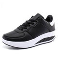 Women's Classic Leather Platform Sneakers Comfortable Lace-up Shoes
